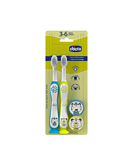 Chicco Szczoteczka do zębów 3-6l Tiger i Panda 2szt.