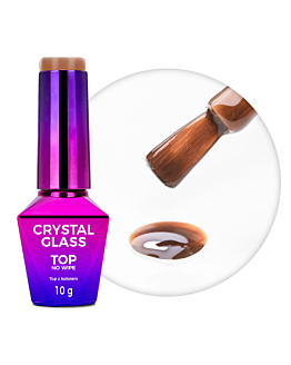 MollyNails Crystal Glass Top Hybrydowy No Wipe Golden Brown 10 g