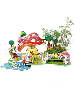 Habarri Domek DIY z ogródkiem Puzzle 3D - Domek na łące