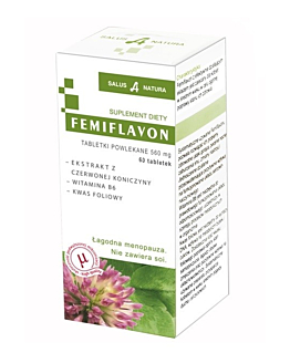 Femiflavon 560 mg, Preparat łagodzący objawy menopauzy, Tabletki