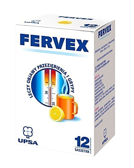 Fervex granulat do sporządzania roztworu doustnego 500mg+200mg+25mg 12 sasz.