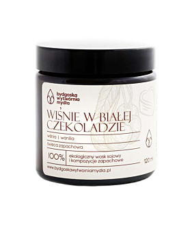 Bydgoska Wytwórnia Mydła Świeczka Wiśnie w białej czekoladzie, 120 ml
