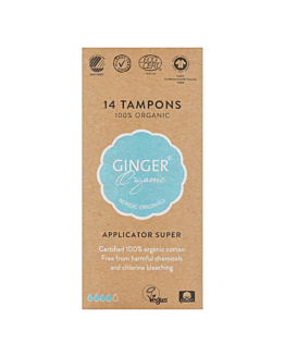 GingerOrganic Tamponi con applicatore Super, 12 pezzi.