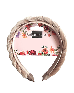 Glamour Aksamitna Opaska Warkocz