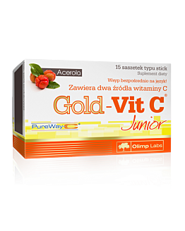 Olimp Gold-Vit C Junior, Saszetki typu stick, Smak malinowy
