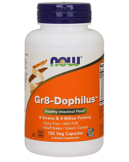 Now Foods GR8-Dophilus, Suplement diety zawierający żywe kultury bakterii, Kapsułki