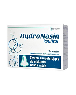 HydroNasin Ksylitol, Zestaw uzupełniający do płukania nosa i zatok, Saszetki