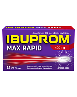 Ibuprom MAX Rapid tabletki powlekane 400 mg, 24 tabl.