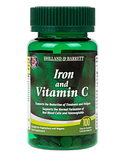 Holland & Barret Iron & Vitamin C, Suplement diety z żelazem i witaminą C, Tabletki