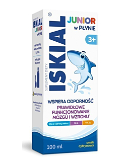 Iskial Junior, Wsparcie odporności dla dzieci od 3. roku życia, Płyn o smaku cytrynowym