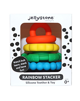 Jellystone Designs Gryzak Silikonowy Mała Wieża Tęczowy