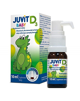 Juvit Baby D3, Witamina D3 200 j.m. dla niemowląt od 1 dnia życia, Krople