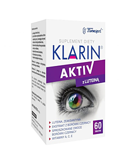 Klarin Aktiv, Suplement diety zawierający składniki wspomagające wzrok, Tabletki