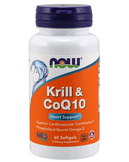 Now Foods Kril & CoQ10, Suplement diety z olejem z kryla i koenzymem Q10, Kapsułki