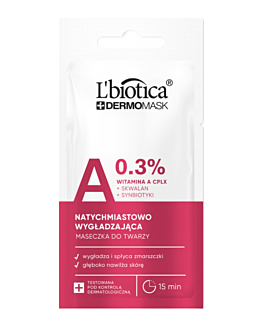 L'biotica Dermomask Natychmiastowo wygładzająca maseczka do twarzy z witaminą A 