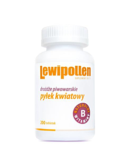 Lewipollen z Drożdżami Piwowarskimi i Pyłkiem Kwiatowym 200 Tabletek