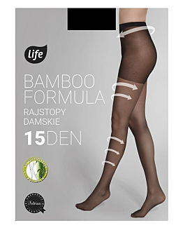 Life Rajstopy damskie Bambus Formuła 15 Den Rozm.4 Nero