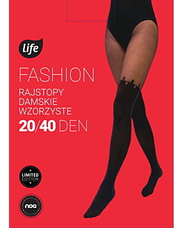 Life Rajstopy damskie wzór Choinki, rozm. 3 nero/nero