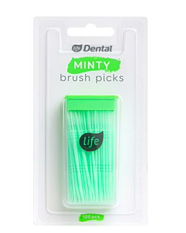 Life Dental Wykałaczki ze Szczoteczką Interdental Box Mint New