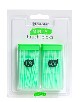 Life Dental Wykałaczki ze Szczoteczką Interdental Box Mint Double New