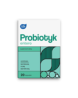 Life Probiotyk Entero, Suplement diety zawierający żywe kultury bakterii, Kapsułki