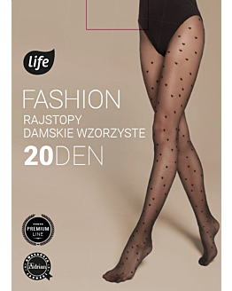 Life Rajstopy damskie Wzór Serca 20 Den Rozm.3 Nero