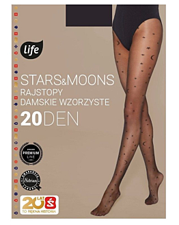 Life Rajstopy damskie Stars & Moons 20 Den Rozm. 4 Nero