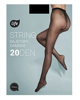 Life Rajstopy damskie String 20 Den Rozm.4 Nero
