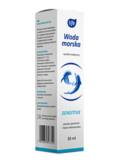 Life Woda Morska Sensitive z Pantenolem i Kwasem Hialuronowym, Aerozol do nosa