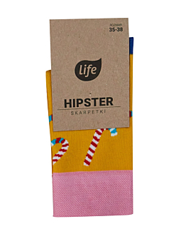 Life Skarpetki Hipster Wzór Lizaki Żółte Rozm. 43-46
