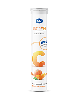 Life Witamina C 1000 mg, Smak pomarańczowy, Tabletki musujące