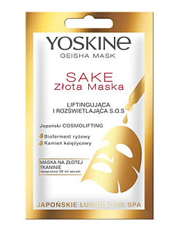 Yoskine Geisha Mask, maska na złotej tkaninie Sake, 20 ml