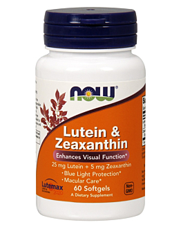 Now Foods Lutein & Zeaxanthin, Suplement diety zawierający składniki wspomagające wzrok, Kapsułki