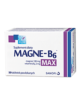 Magne B6 Max, Suplement diety z magnezem i witaminą B6, Tabletki