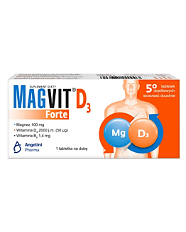 Magvit Forte D3, Suplement diety z magnezem oraz witaminami B6 i D, Tabletki