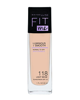 Maybelline Fit Me Luminous & Smooth Fondotinta Viso, 118