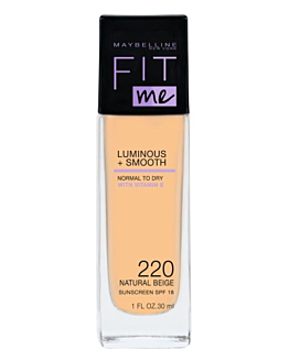 Maybelline Fit Me Luminous & Smooth Fondotinta, 220