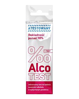 Milapharm AlcoTest Jednorazowy test do pomiaru zawartości alkoholu w wydychanym powietrzu