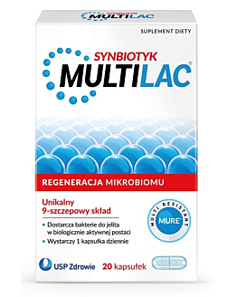 Multilac Suplement diety zawierający żywe kultury bakterii, 20 kaps.