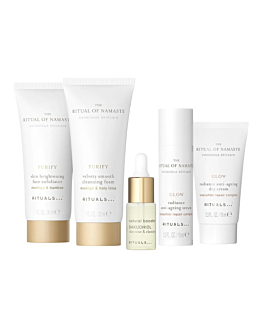 Rituals The Ritual of Namaste Zestaw: pianka oczyszczająca + peeling + booster nawilżający + serum do twarzy + krem do twarzy