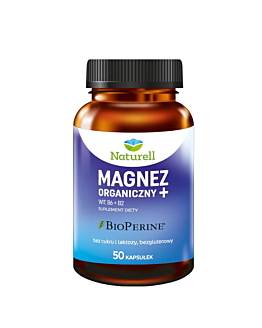 Naturell Magnez Organiczny+, Suplement diety z magnezem, witaminami B2 i B6, Kapsułki