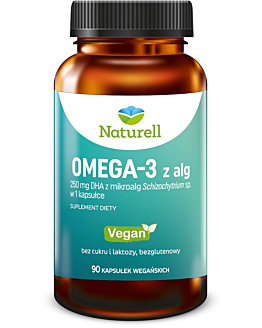 Naturell Omega-3 z Alg, Suplement diety z DHA 250 mg, Kapsułki
