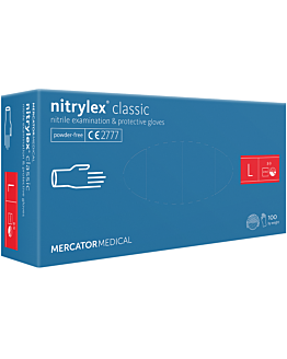Nitrylex Classic rękawice nitrylowe bezpudrowe rozmiar L (8-9) kolor niebieski
