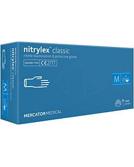 Nitrylex Classic Rękawice nitrylowe bezpudrowe rozmiar M (7-8) kolor niebieski