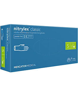 Nitrylex Classic Rękawice nitrylowe bezpudrowe rozmiar S (6-7) kolor niebieski