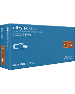 Nitrylex Classic Rękawice nitrylowe bezpudrowe rozmiar XL (9-10) kolor niebieski
