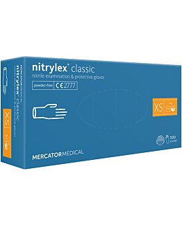 Nitrylex Classic Rękawice nitrylowe bezpudrowe rozmiar XS (5-6) kolor niebieski