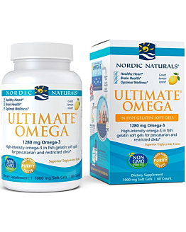 Nordic Naturals Ultimate Omega 1280 mg, Smak cytrynowy, Kapsułki