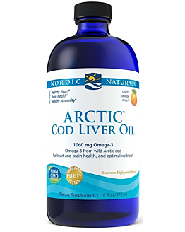 Nordic Naturals Arctic Cod Liver Oil, Olej z dzikiego dorsza arktycznego, Smak pomarańczowy, Płyn