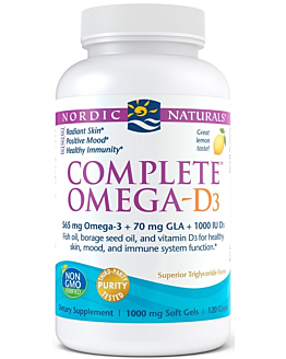 Nordic Naturals Complete Omega D3 565 mg, Smak cytrynowy, Kapsułki
